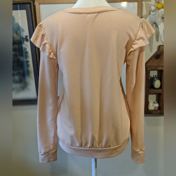 Peachy Pink Lauren Conrad Sweatshirt with Ruffles - Picture 6 of 8